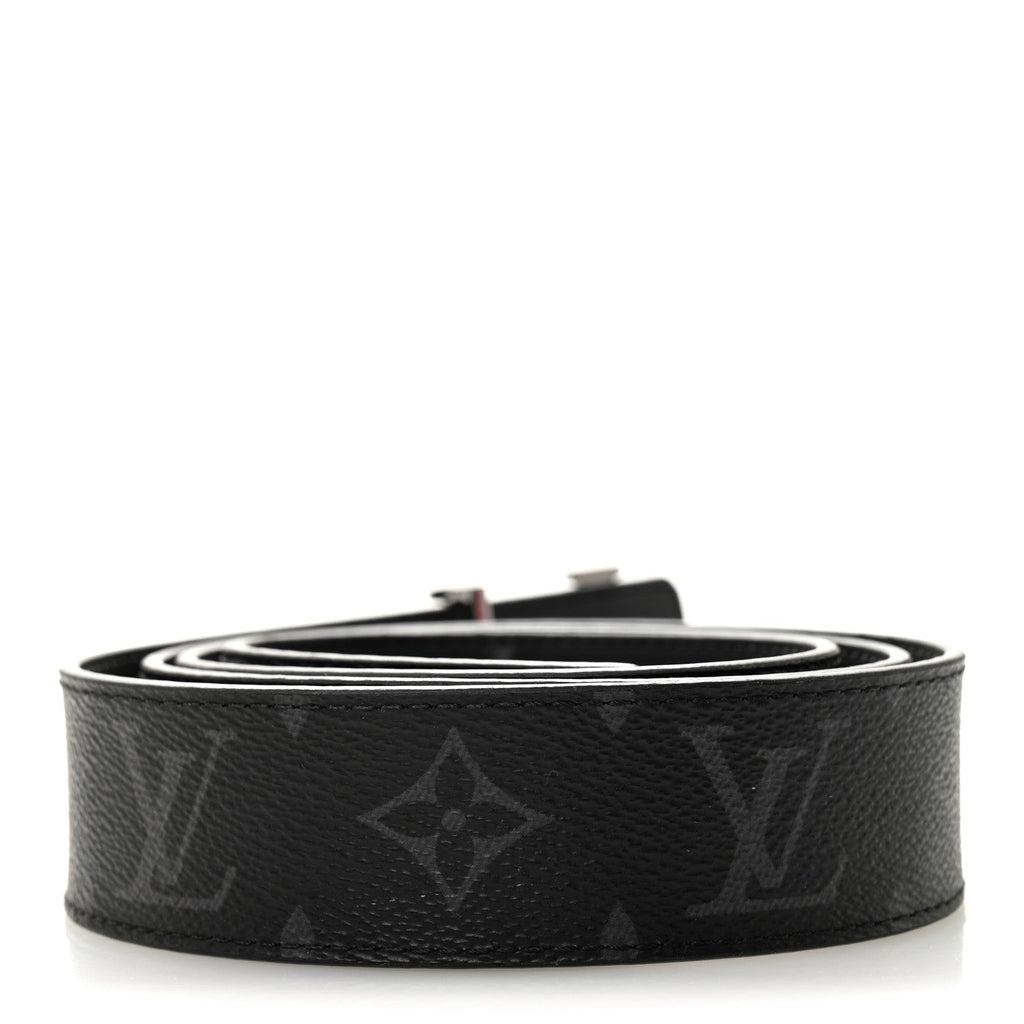 Louis Vuitton Calfskin Monogram Eclipse 35mm LV Initiales Reversible 100 40 Belt