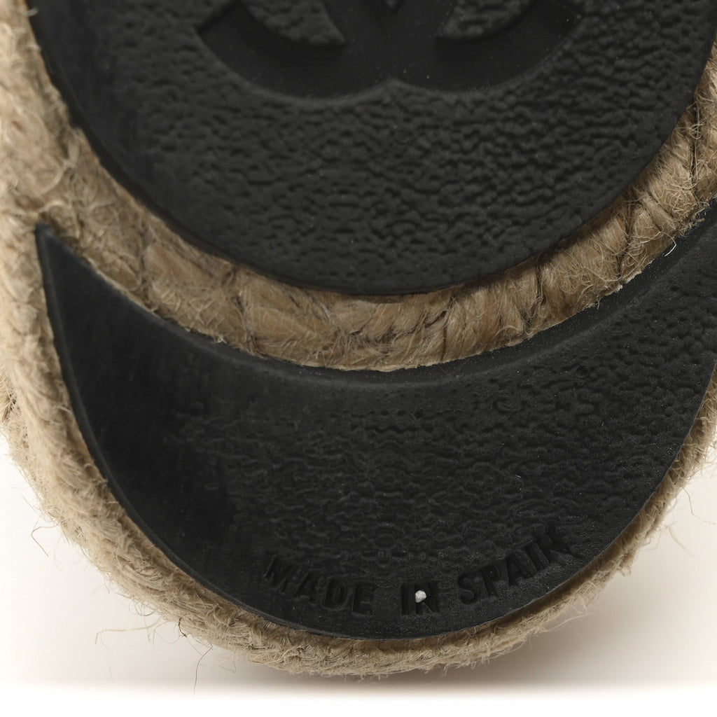 Chanel Wool Laminated Lambskin CC Slide Sandals 41 Black Gold