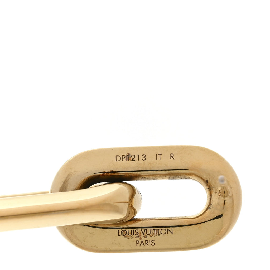 Louis Vuitton Metal LV Edge Double Hoop Earrings Gold