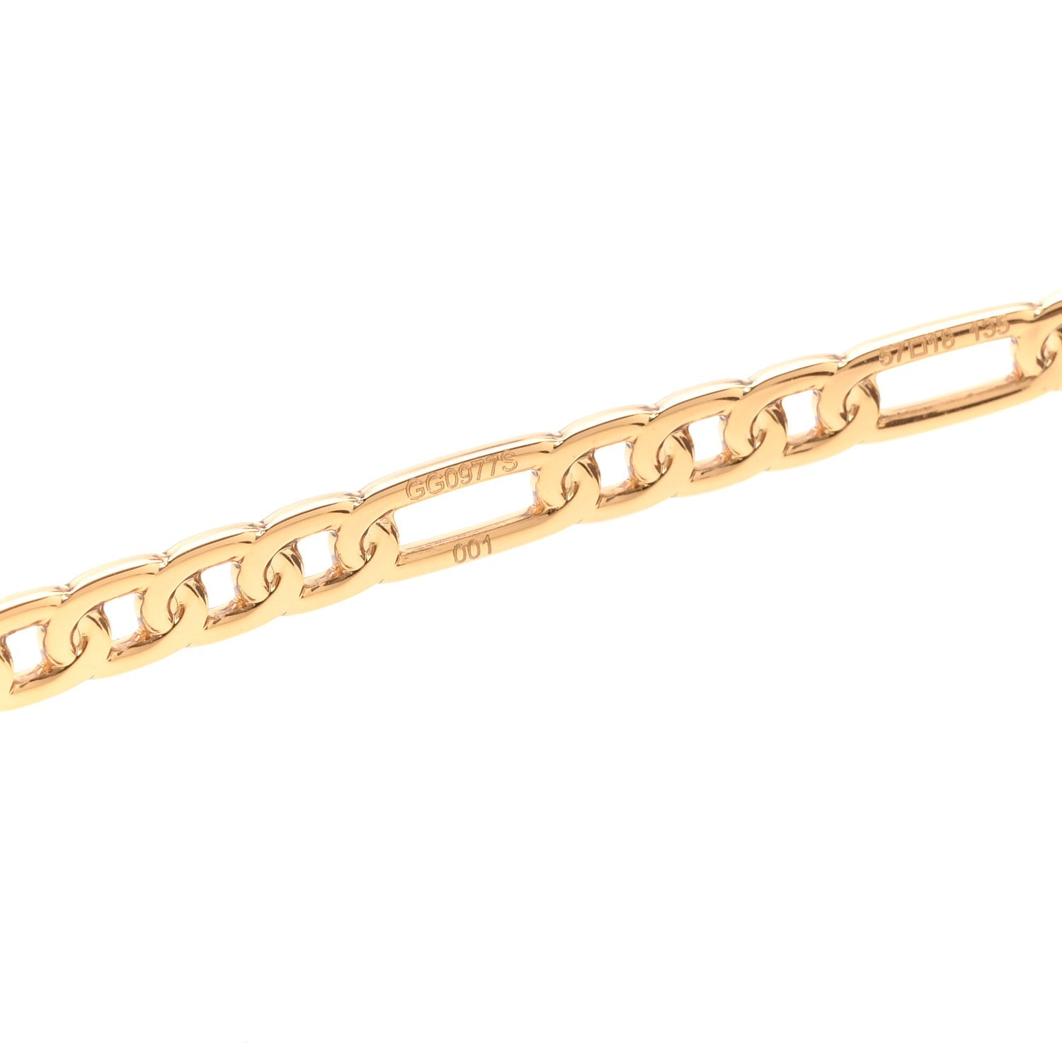 Gucci Metal Chain Cat Eye GG0977S Sunglasses Gold Grey