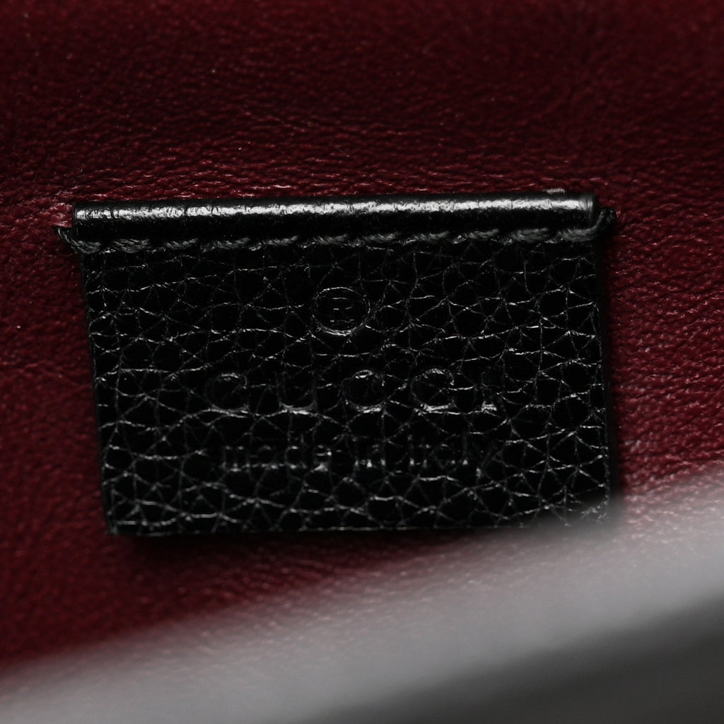 Gucci Grainy Calfskin Small Zumi Top Handle Bag Black