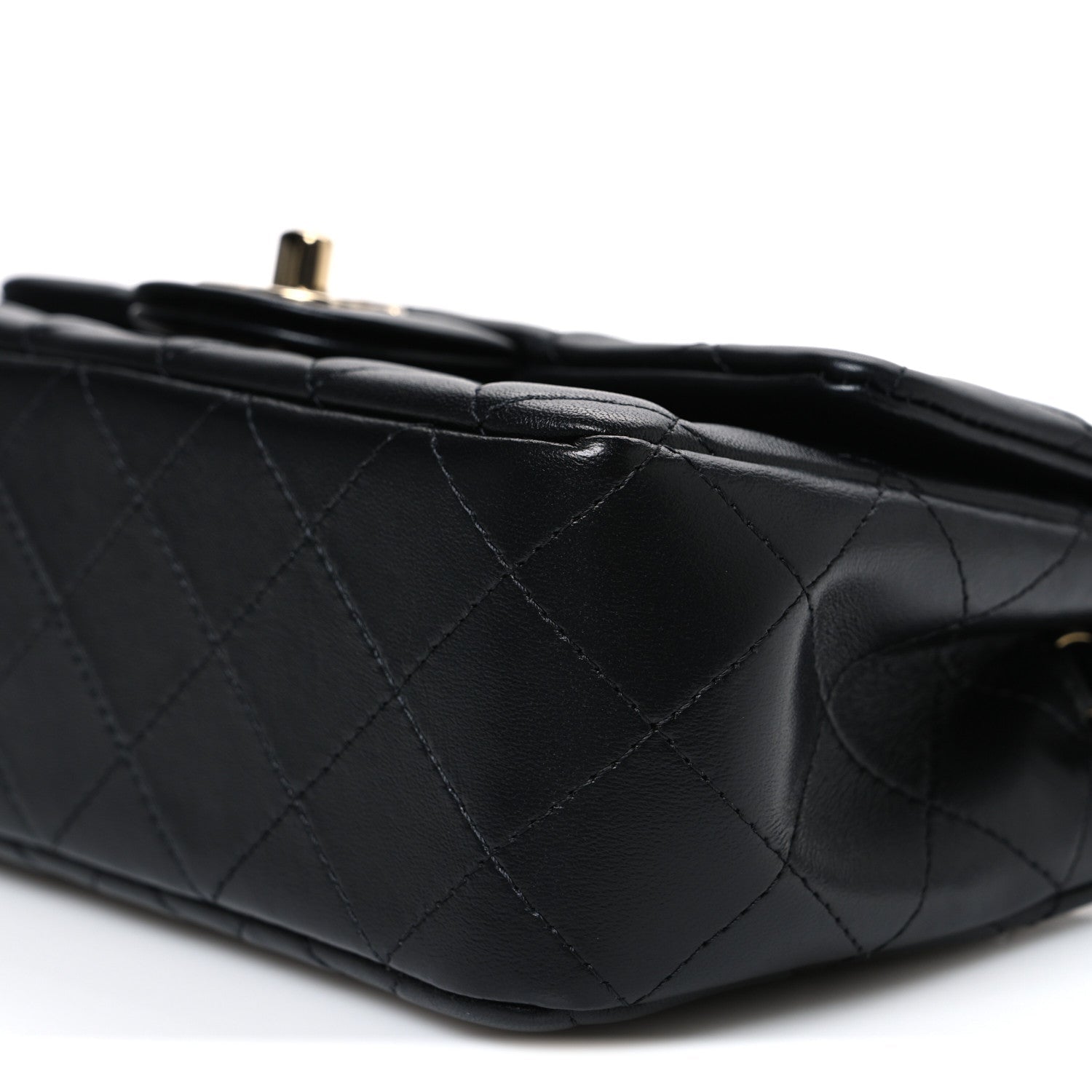 Chanel Lambskin Quilted Mini Rectangular Flap Black