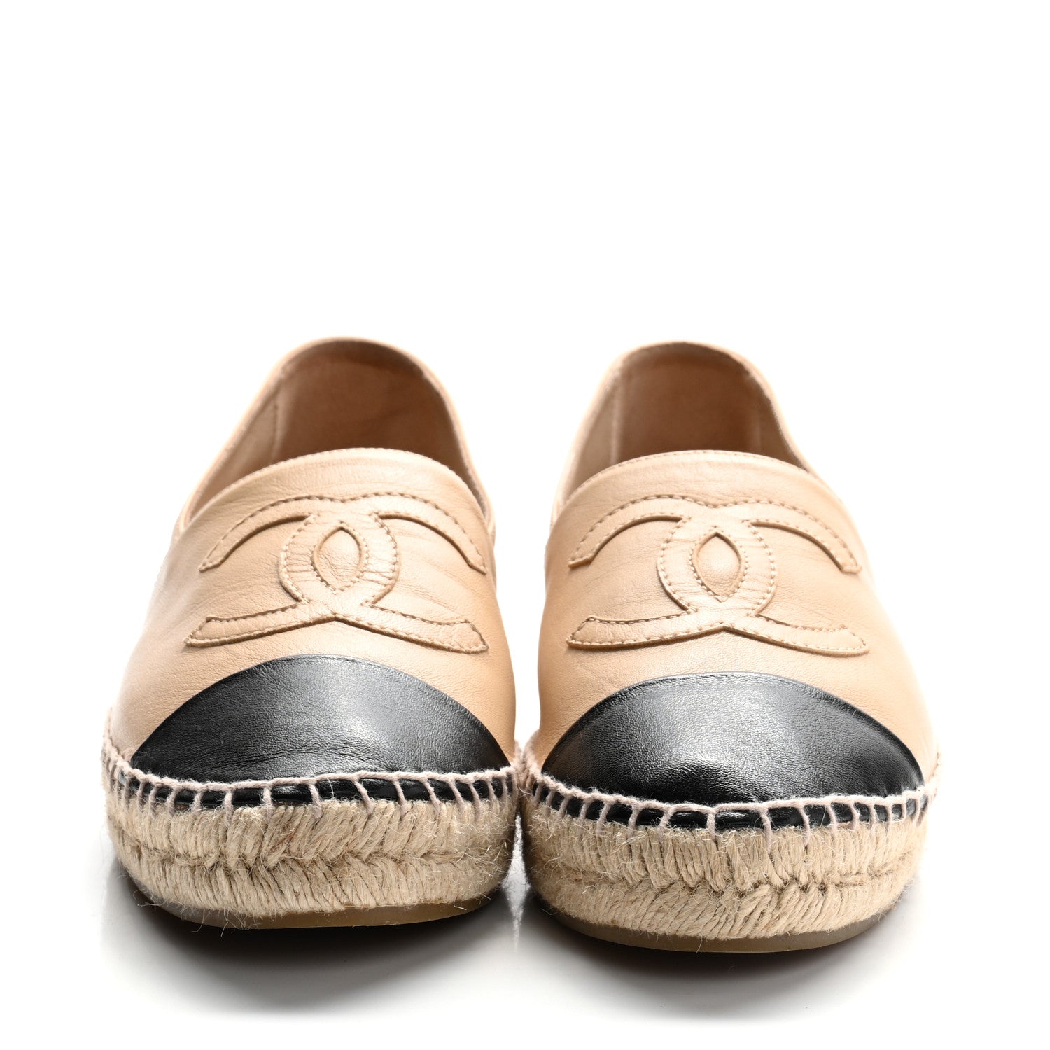 Lambskin CC Espadrilles 39 Beige Black