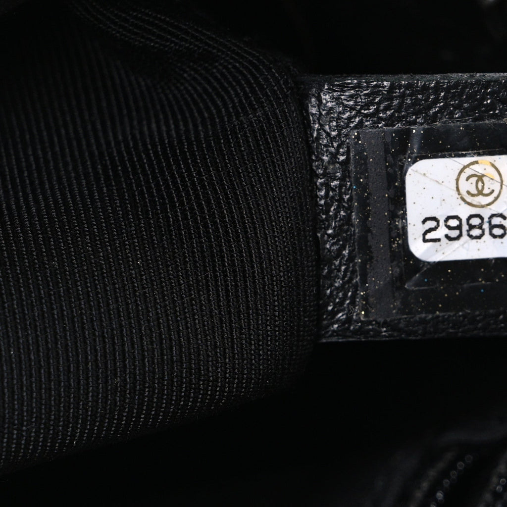 Chanel Metallic Lambskin Signe Bowling Bag Black