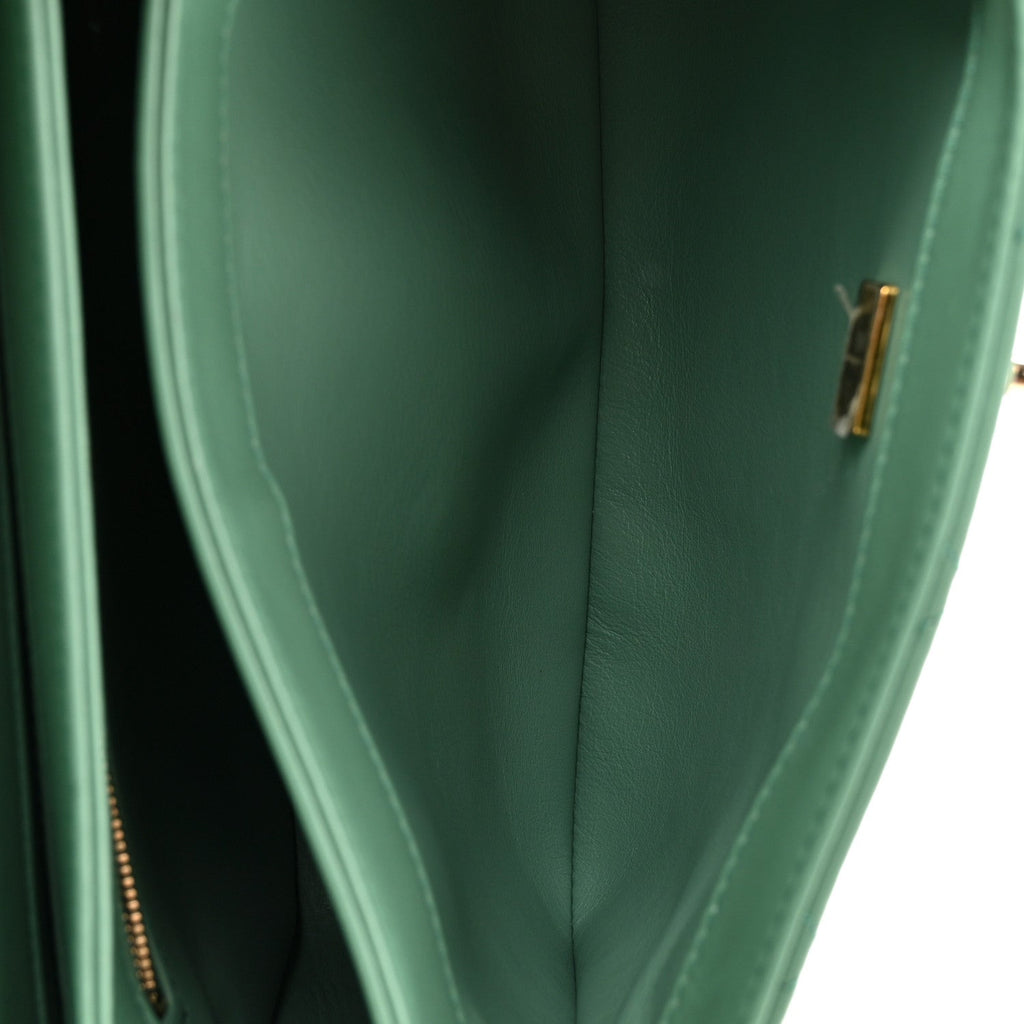 Chanel Lambskin Quilted Small Trendy CC Flap Dual Handle Bag Light Green