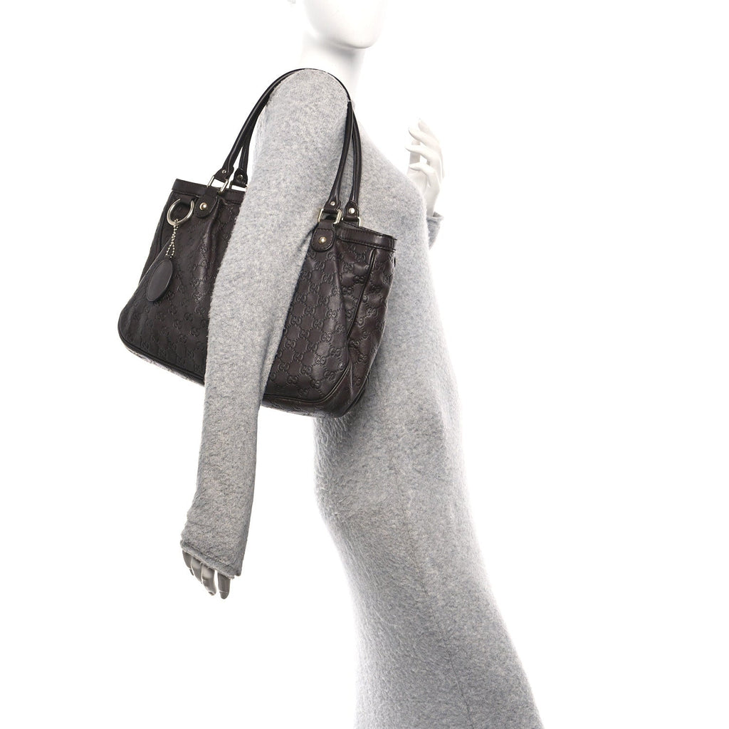 Gucci Guccissima Medium Sukey Top Handle Tote Chocolate