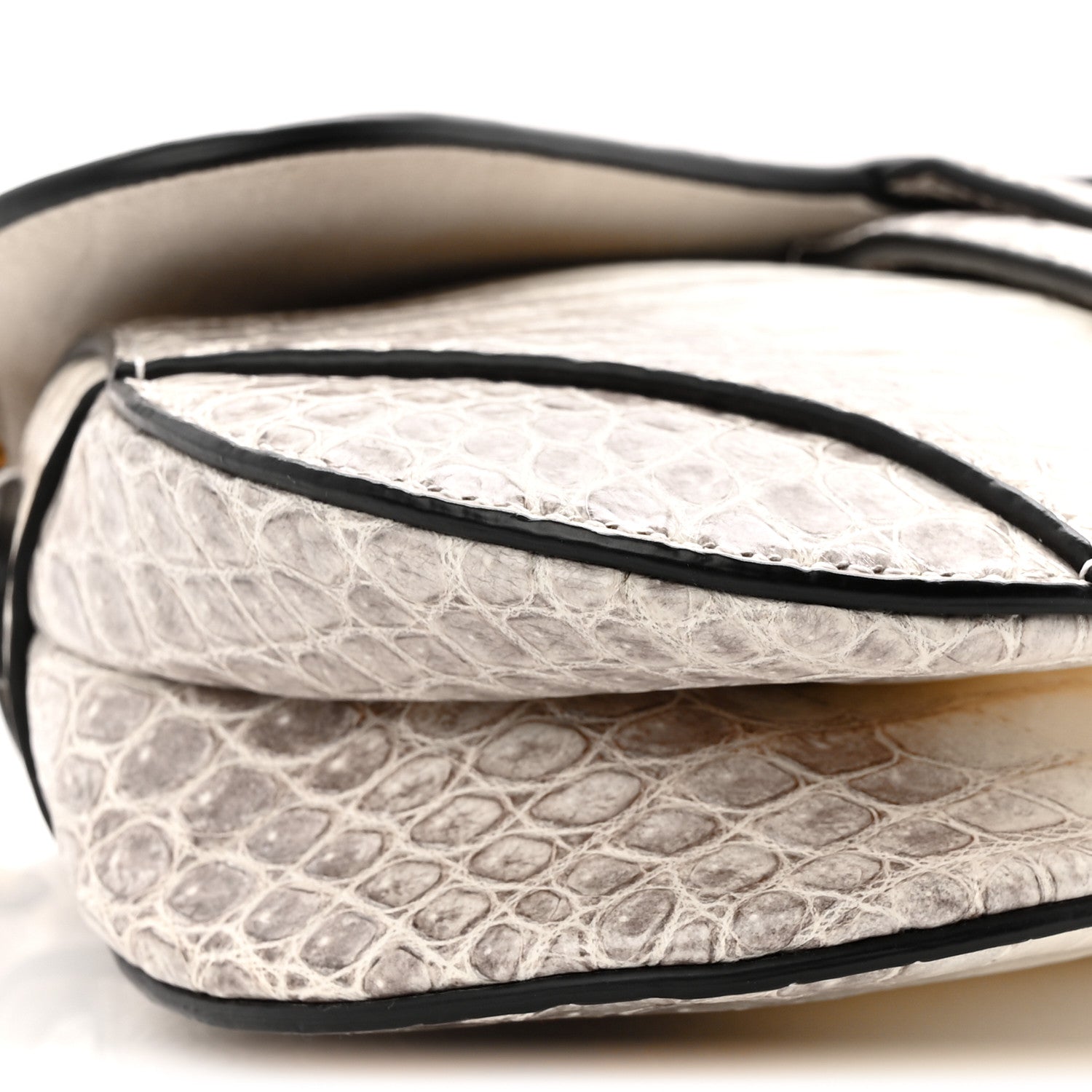 Christian Dior Niloticus Crocodile Himalaya Mini Saddle Bag Latte