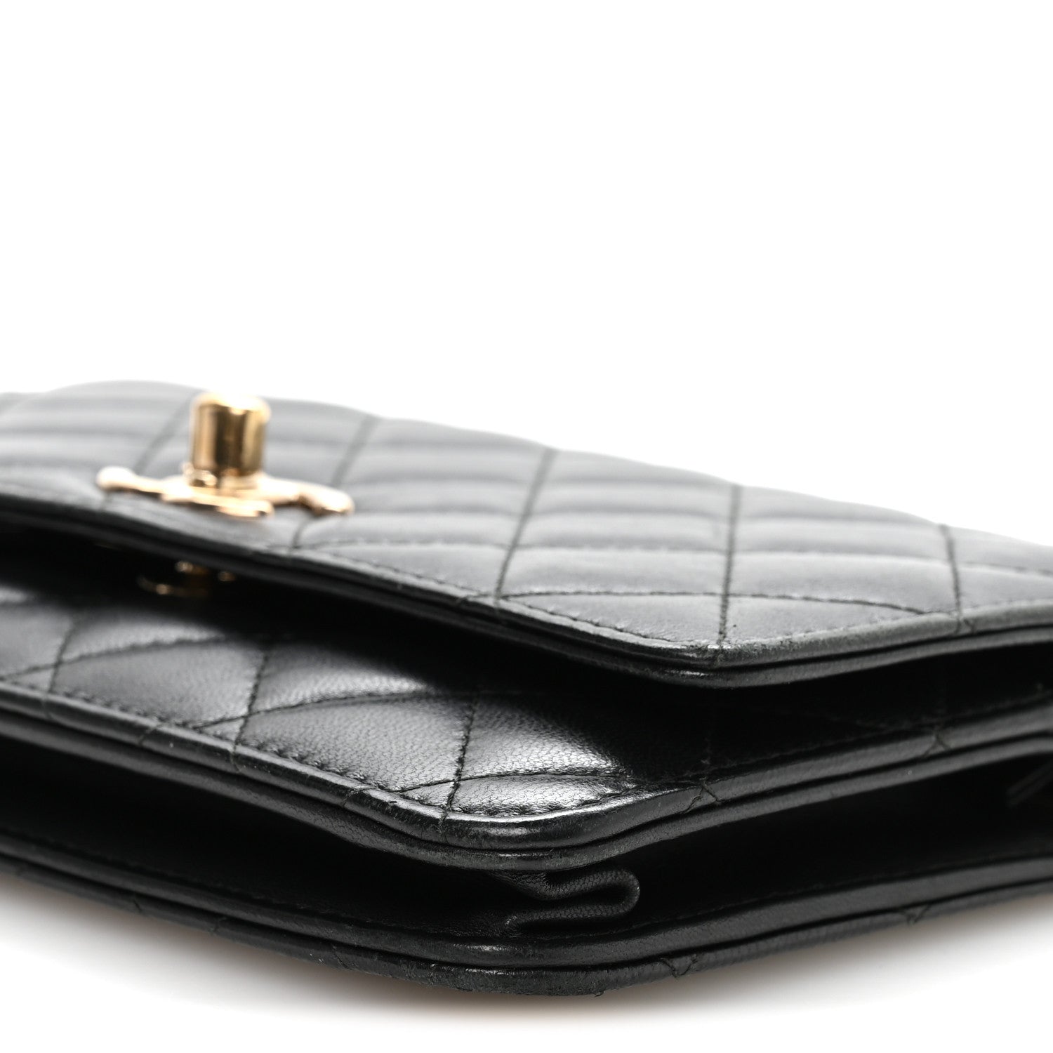 Chanel Lambskin Quilted Trendy CC Wallet On Chain WOC Black