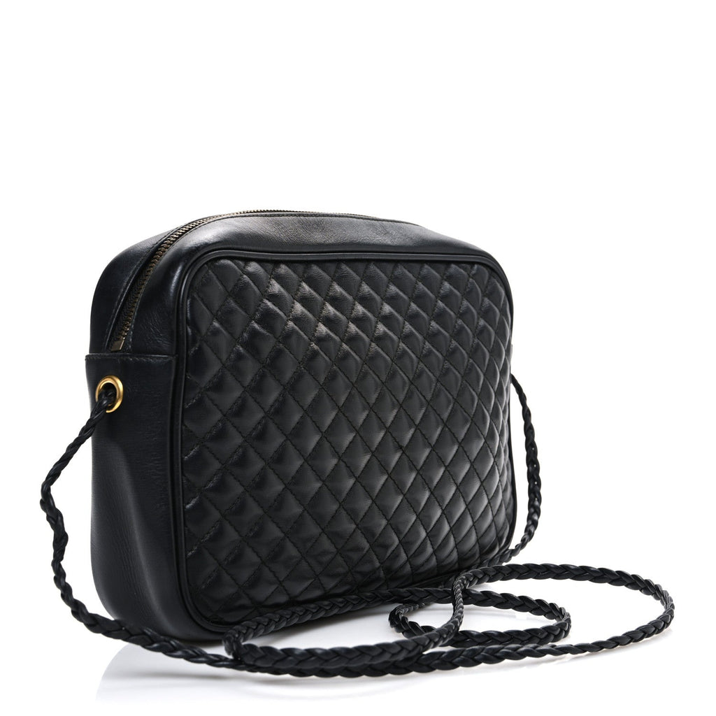 Gucci Calfskin Web Trapuntata Small GG Shoulder Bag Black