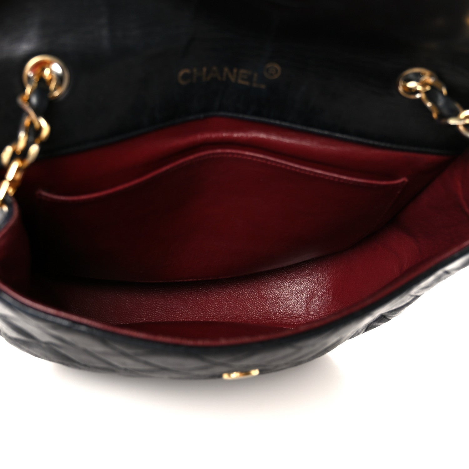 Chanel Lambskin Quilted Half Moon Flap Black