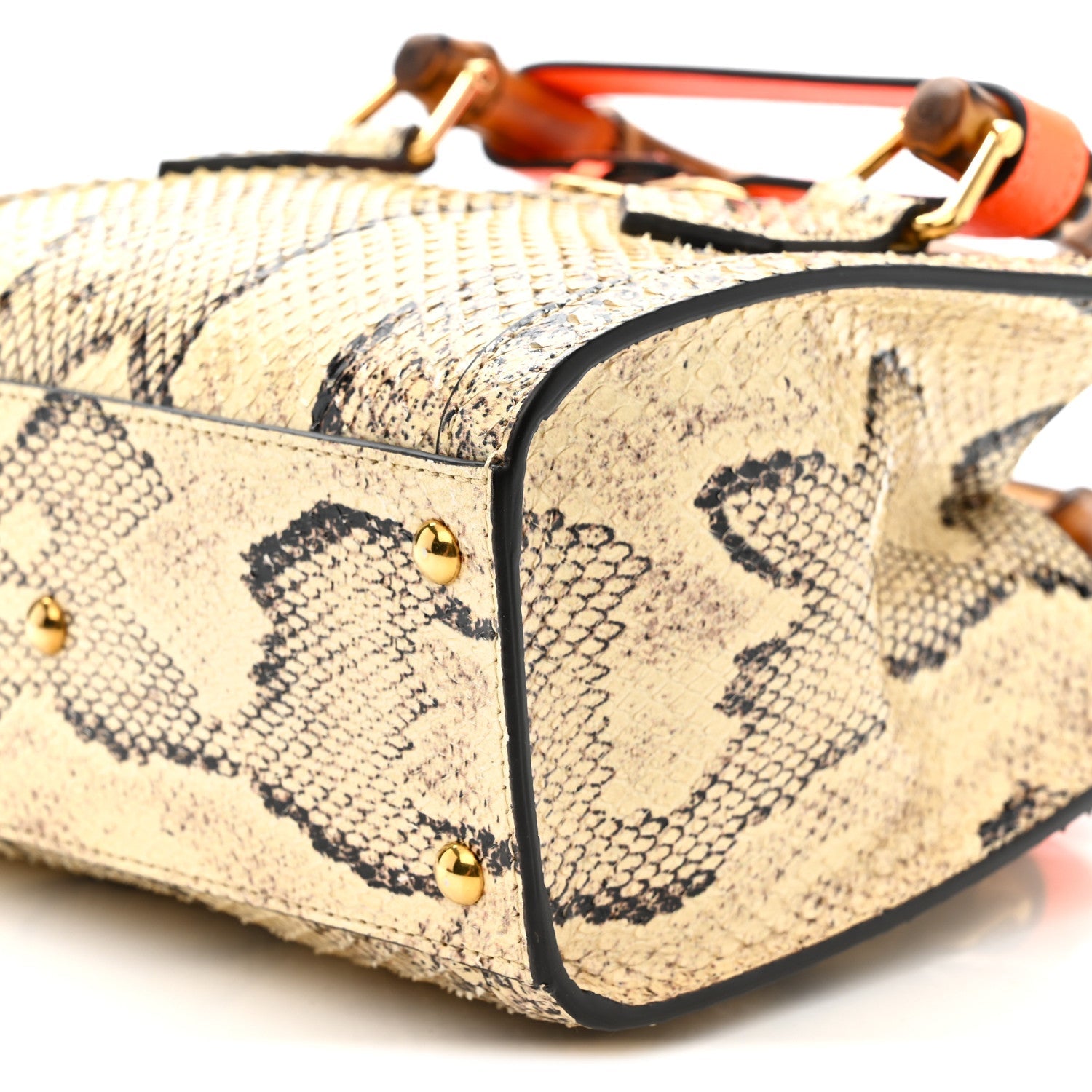 Gucci Snakeskin Mini Diana Tote Bag Beige