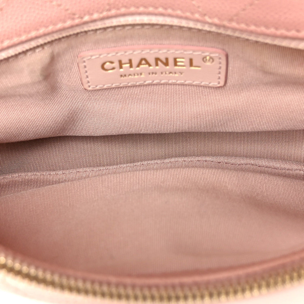 Chanel Lambskin Caviar Lovely Chains Flap Shoulder Bag Pink