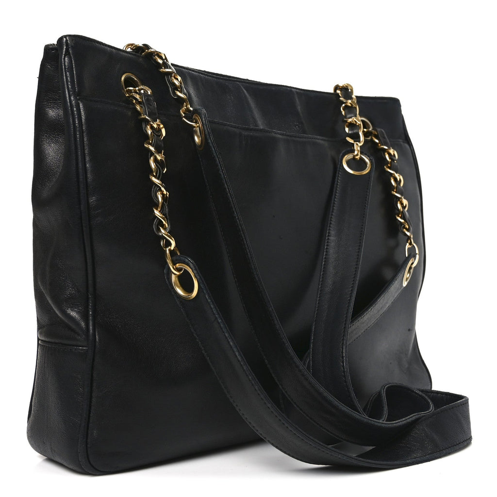 Chanel Lambskin CC Shoulder Bag Black