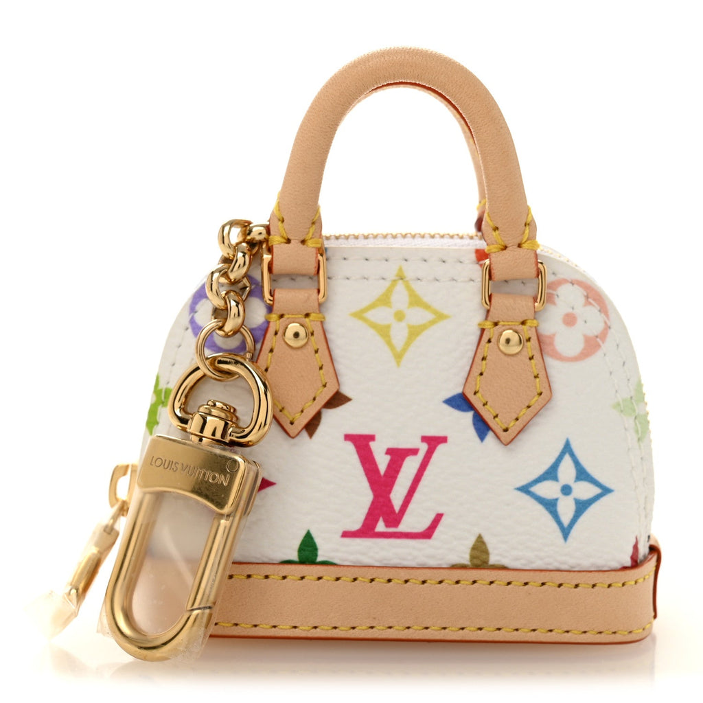 Louis Vuitton LV x TM Monogram Multicolor Micro Alma Bag Charm White