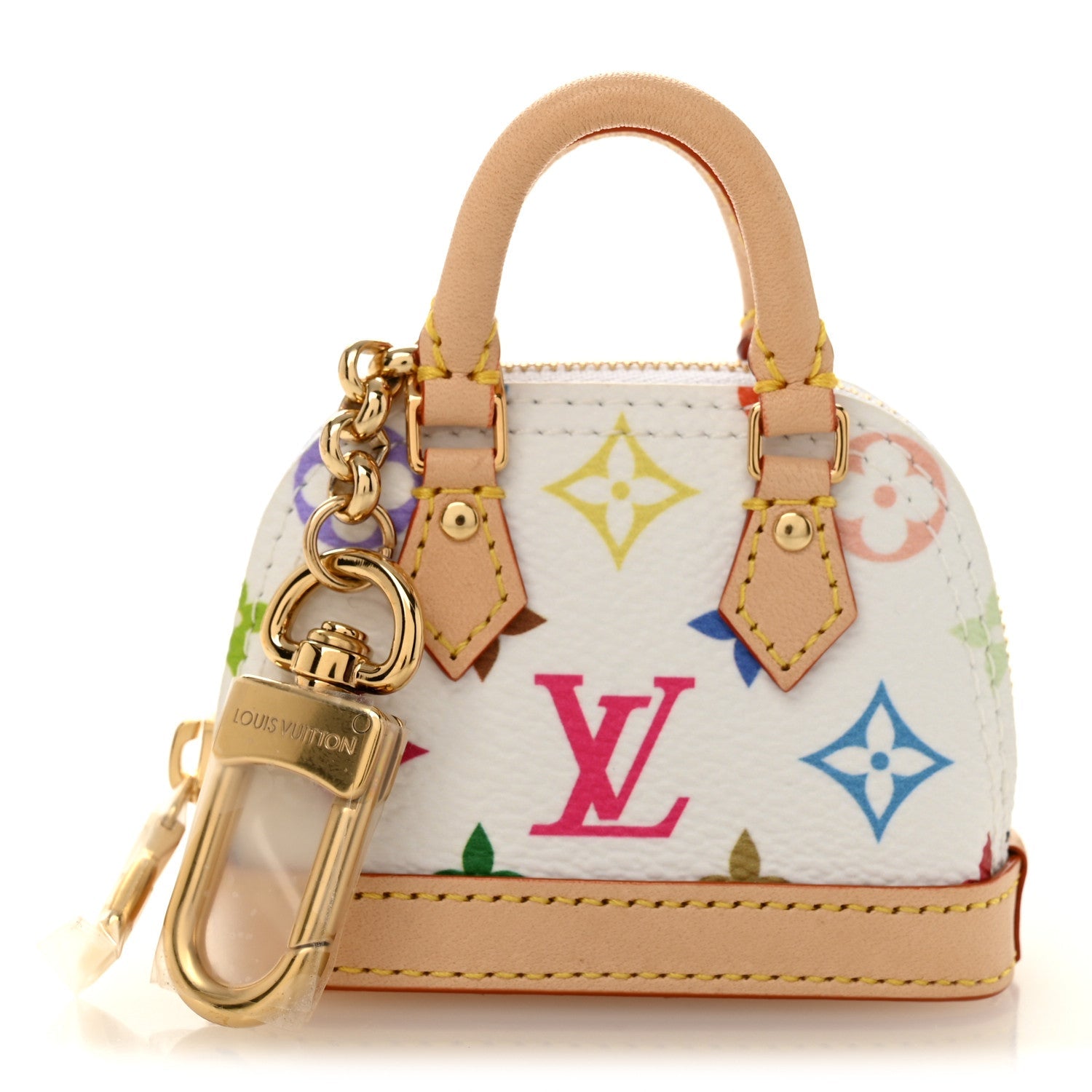 Louis Vuitton LV x TM Monogram Multicolor Micro Alma Bag Charm White