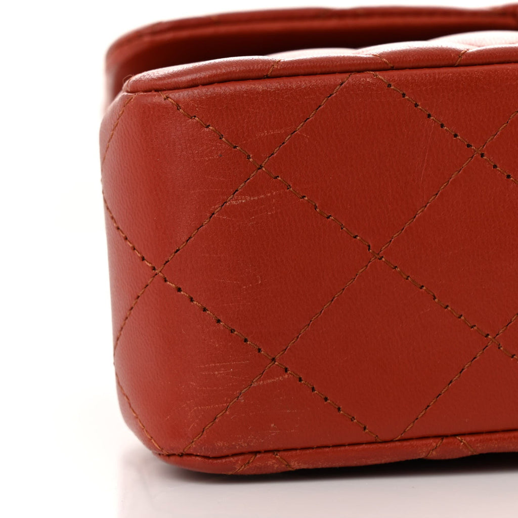 Chanel Lambskin Quilted Small Double Flap Red