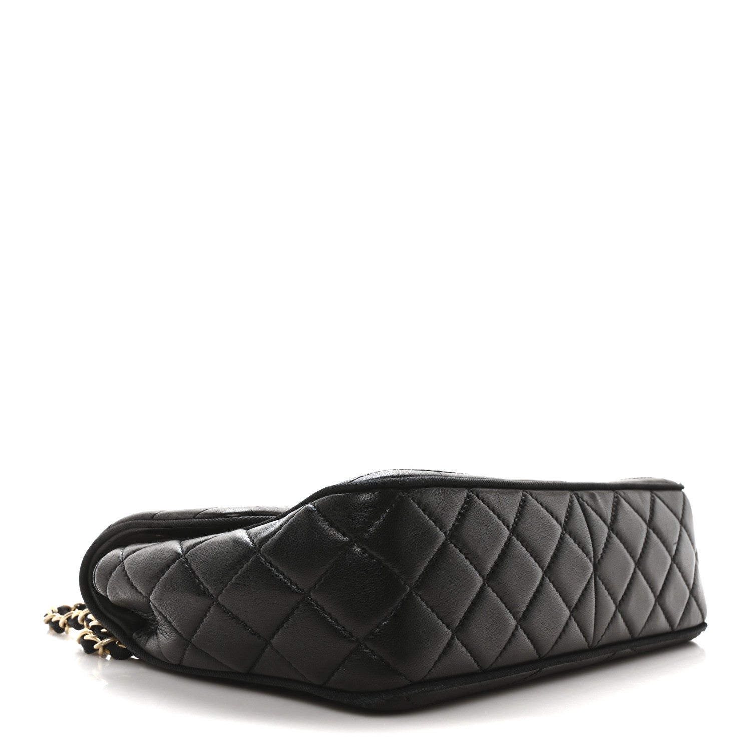 Chanel Lambskin Scallop Quilted Medium Pagoda Flap Black