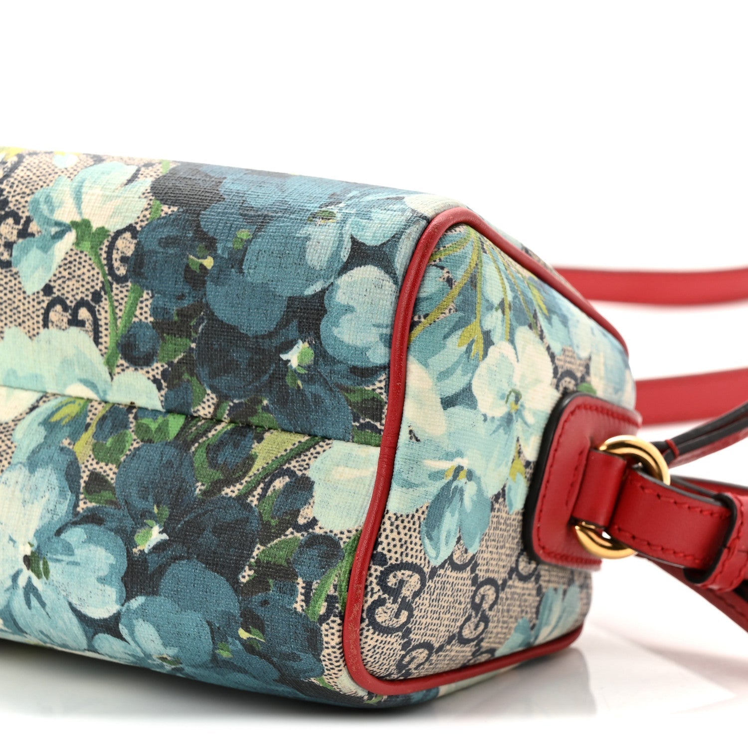 Gucci GG Supreme Monogram Blooms Mini Boston Navy Blue Hibiscus