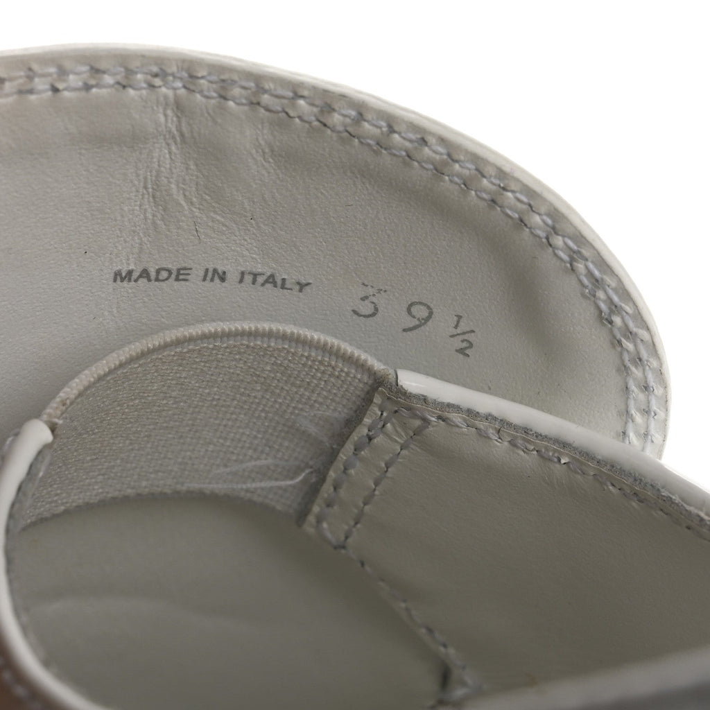 Prada Vernice Triangle 50mm Loafers 39.5 White