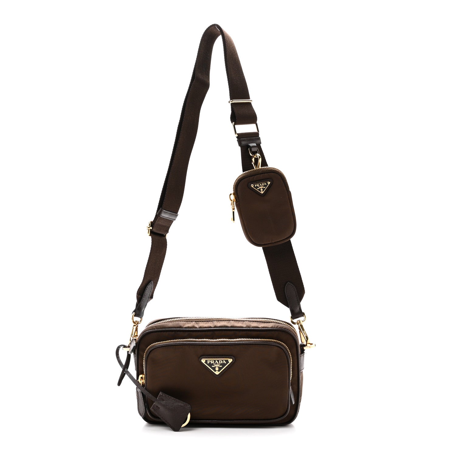 Prada Re-Nylon Saffiano Mini Shoulder Bag Sienna