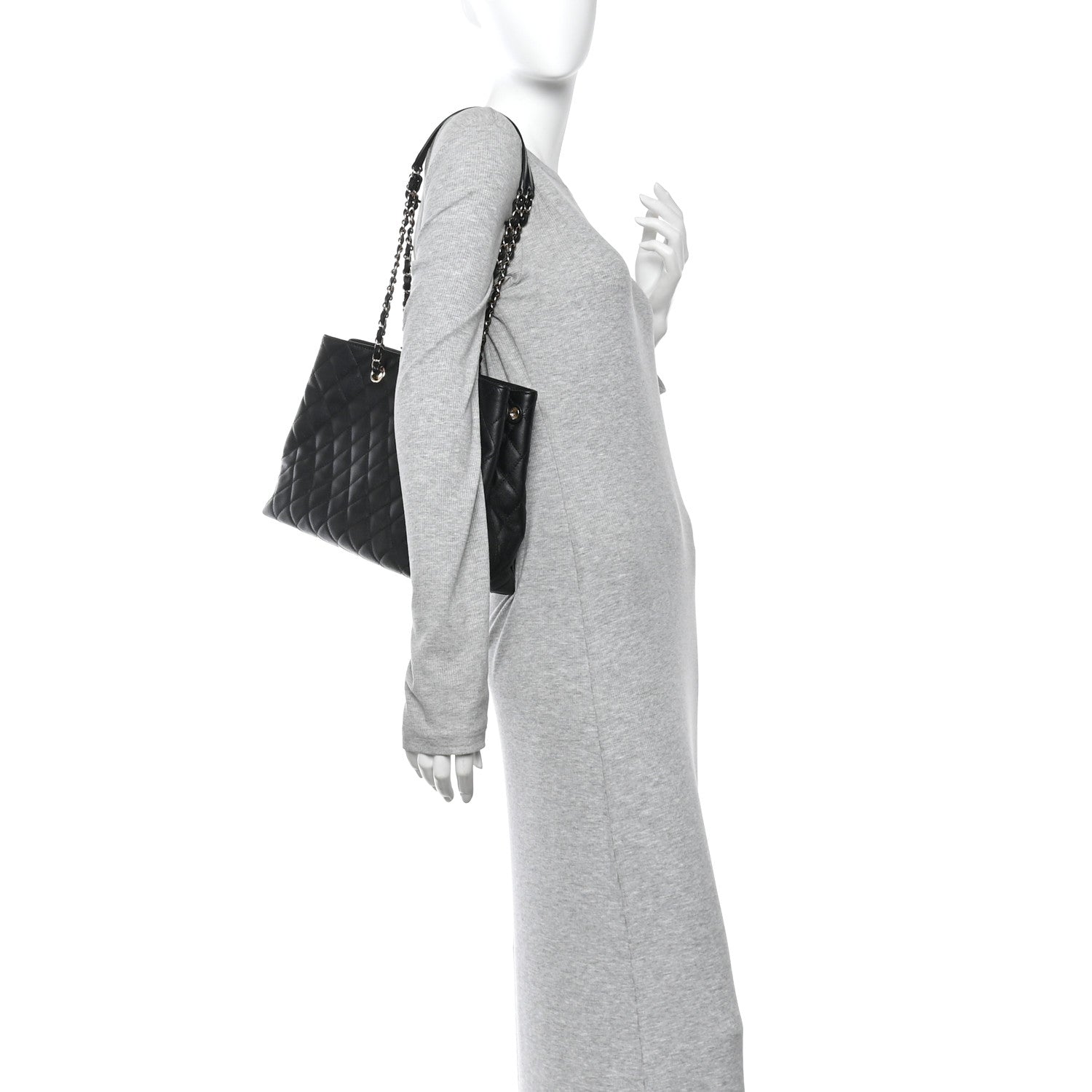 Chanel Caviar Quilted Small Shopping Tote  Black