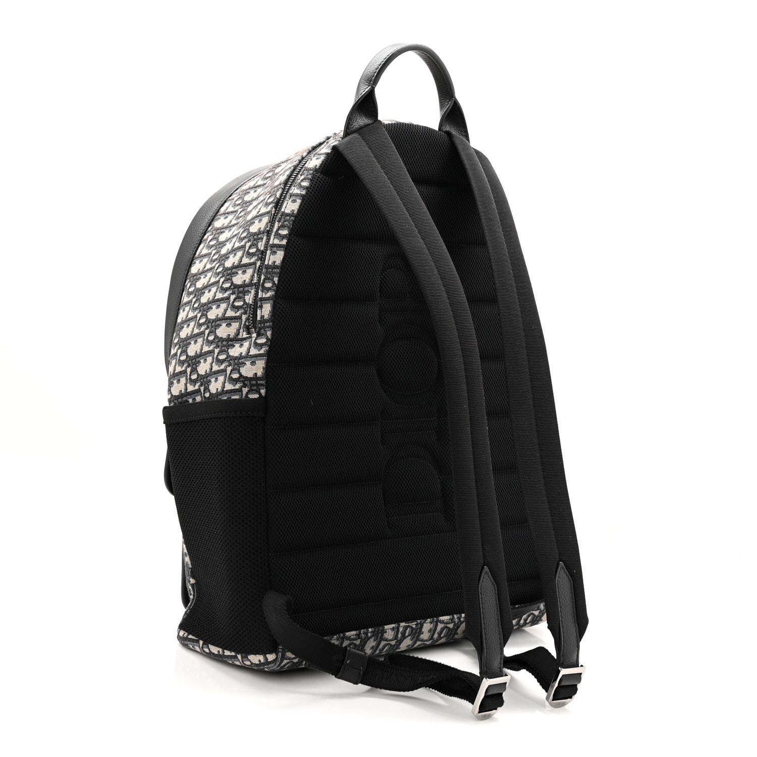Christian Dior Oblique Calfskin 8 Backpack Beige Black