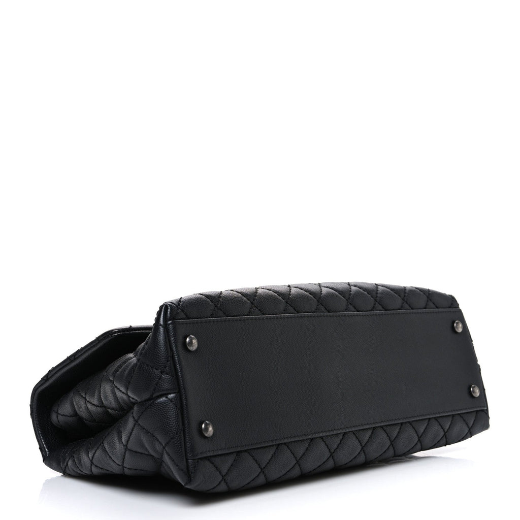 Chanel Caviar Quilted Medium Coco Handle Flap Black