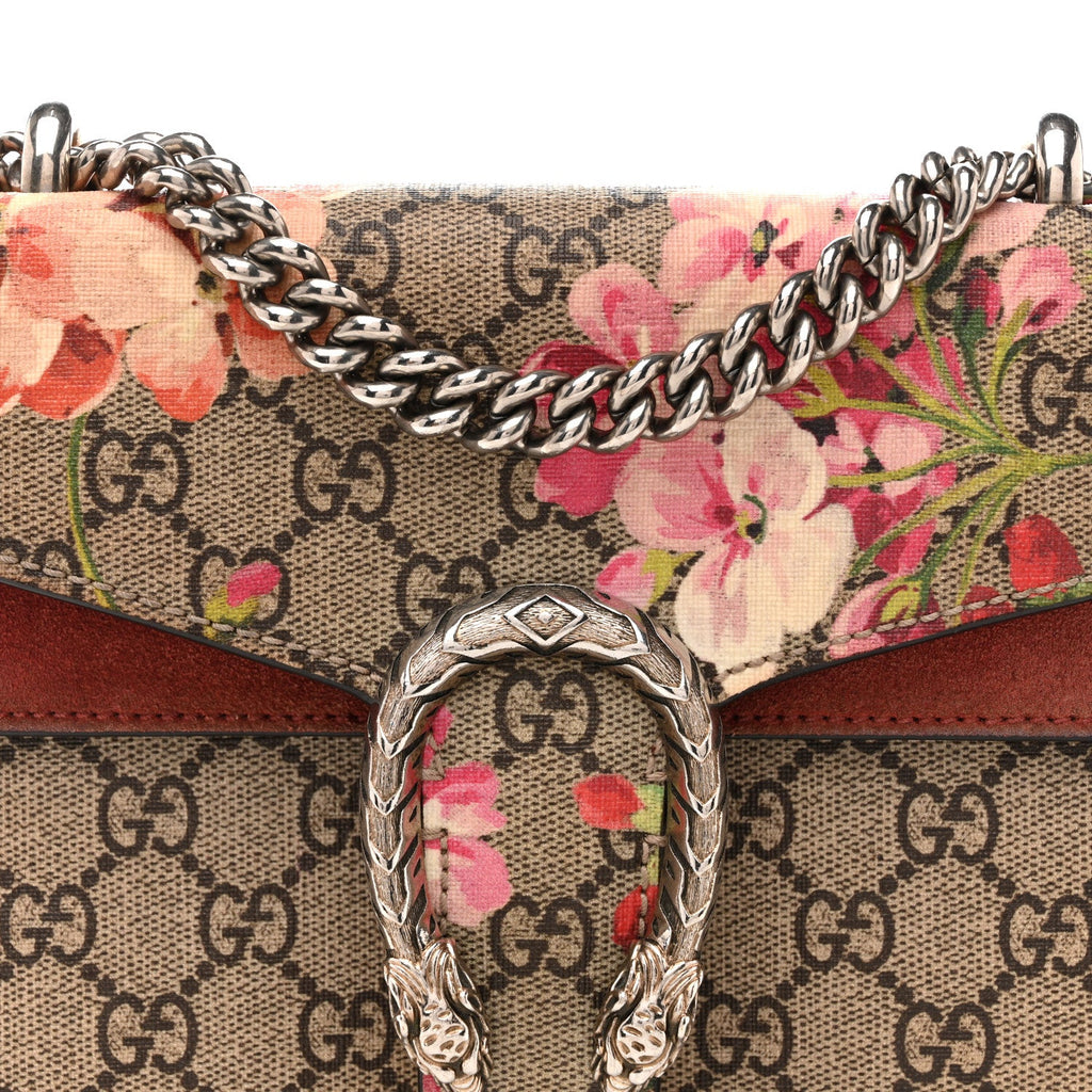 Gucci GG Supreme Monogram Blooms Mini Dionysus Shoulder Bag Beige Multicolor Dry Rose