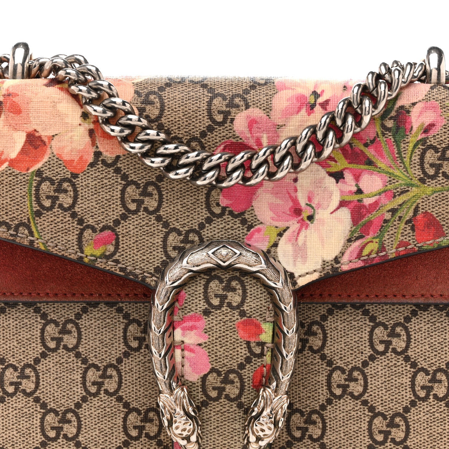 Gucci GG Supreme Monogram Blooms Mini Dionysus Shoulder Bag Beige Multicolor Dry Rose