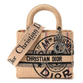 Christian Dior Canvas Jute Embroidered Medium Lady D-Lite Beige Multicolor