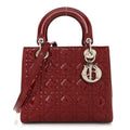 Christian Dior Patent Cannage Medium Lady Dior Red