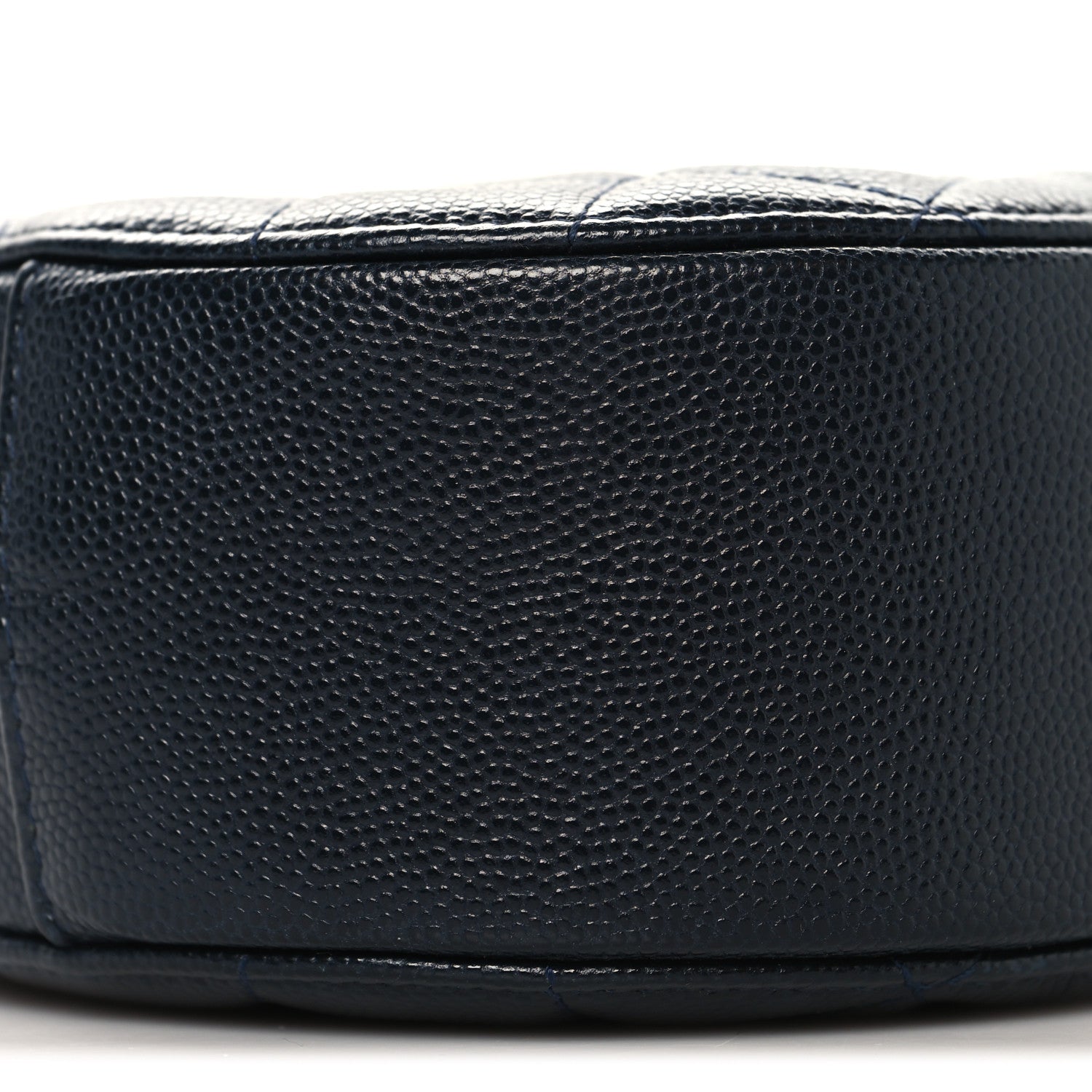 Chanel Caviar Quilted Round Clutch With Chain Navy