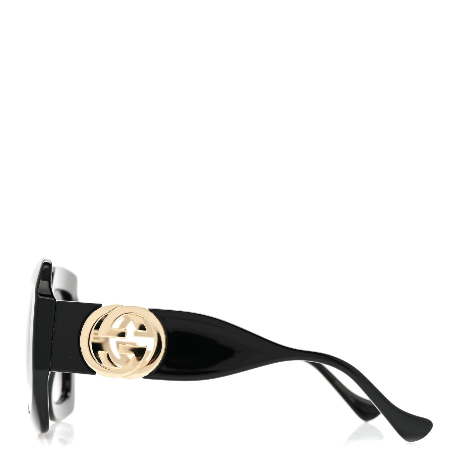 Gucci Acetate Square Frame Chain Sunglasses GG1022S Black