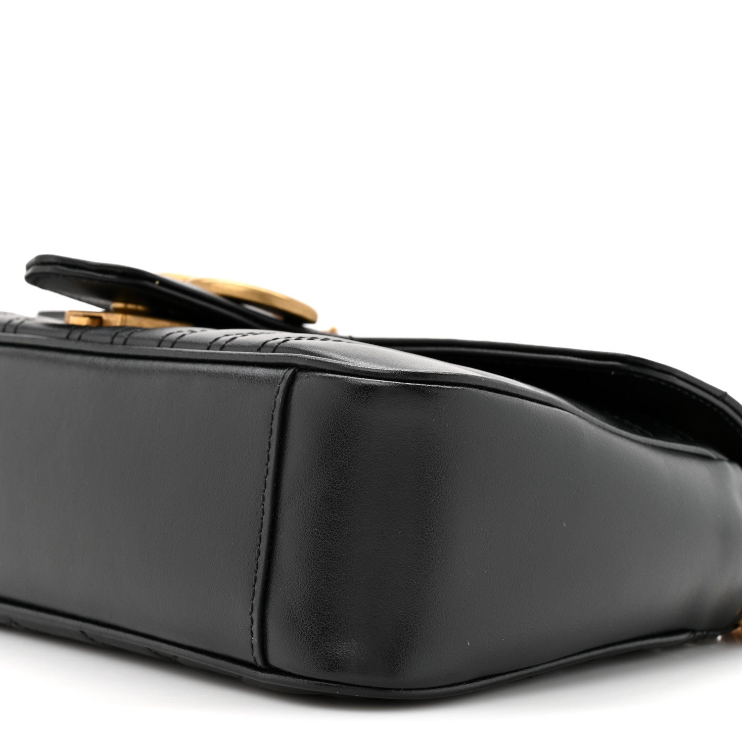 Gucci Calfskin Matelasse Small GG Marmont Shoulder Bag Black