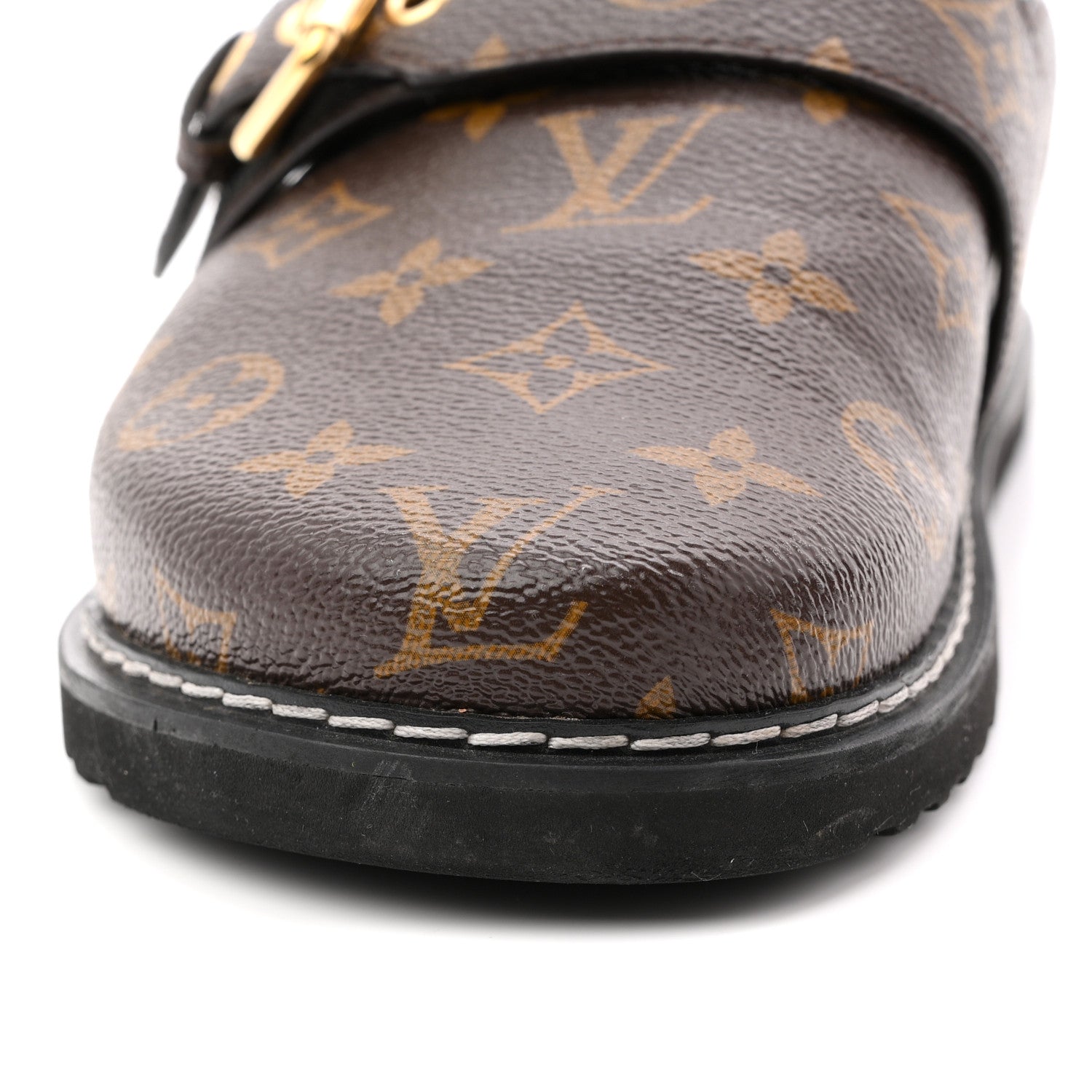 Louis Vuitton Patent Monogram Womens Cosy Flat Comfort Clog Mules 38 Brown