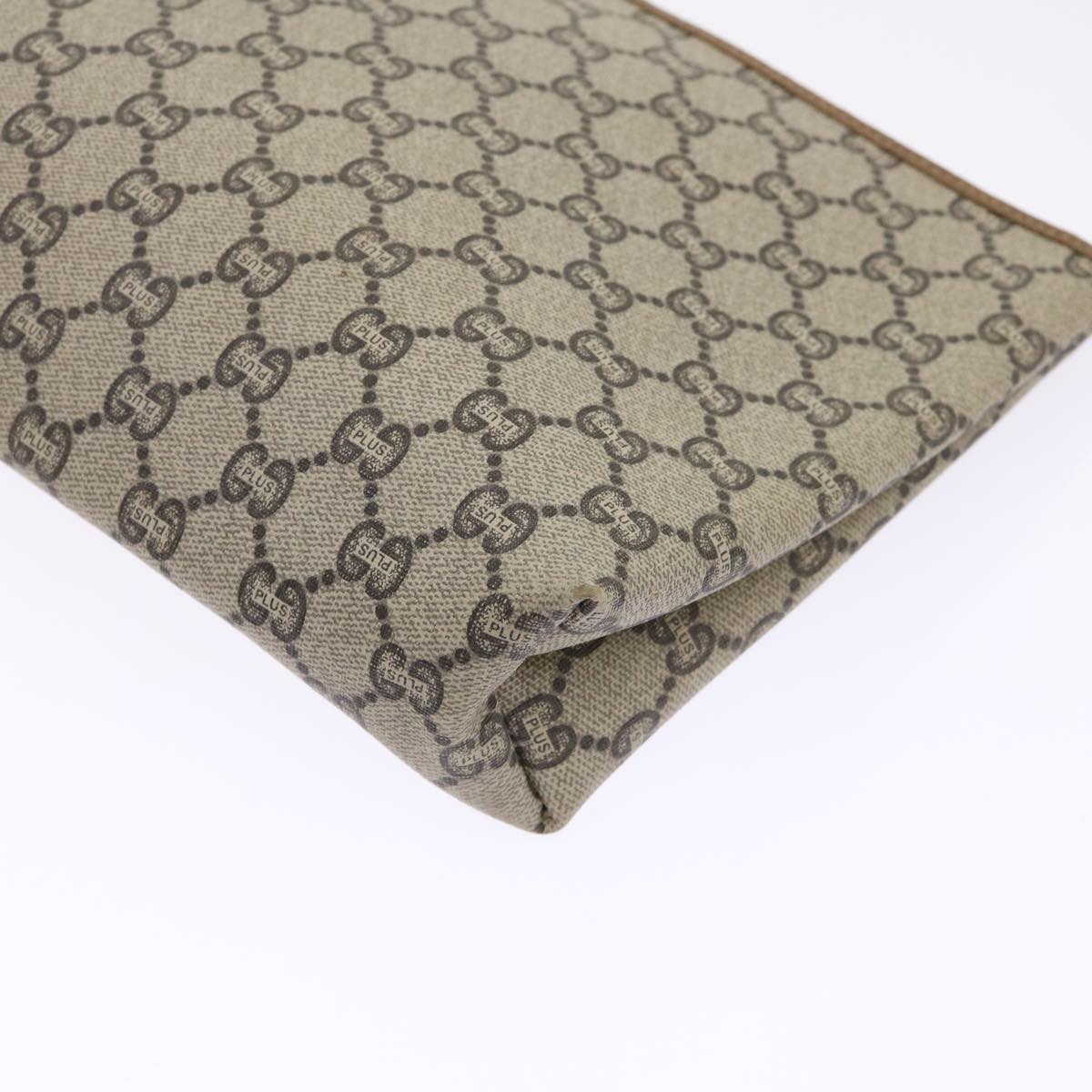 GUCCI GG Plus Canvas Clutch Bag PVC Leather Beige  ep1039