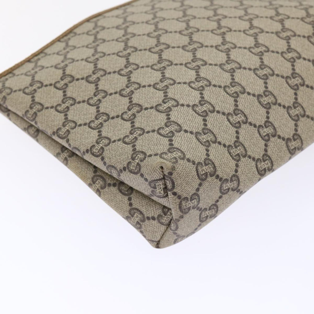 GUCCI GG Plus Canvas Clutch Bag PVC Leather Beige  ep1039