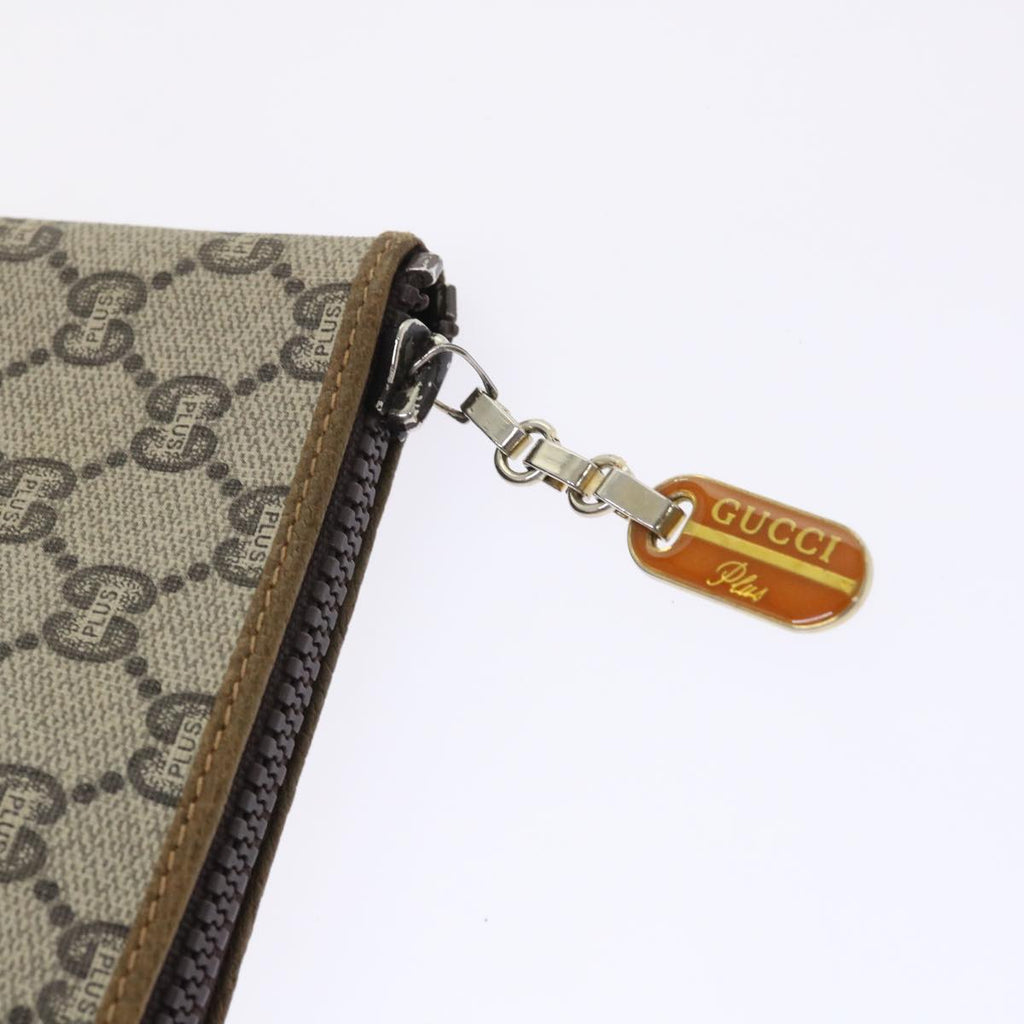 GUCCI GG Plus Canvas Clutch Bag PVC Leather Beige  ep1039