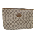 GUCCI GG Plus Canvas Clutch Bag PVC Leather Beige  ep1039