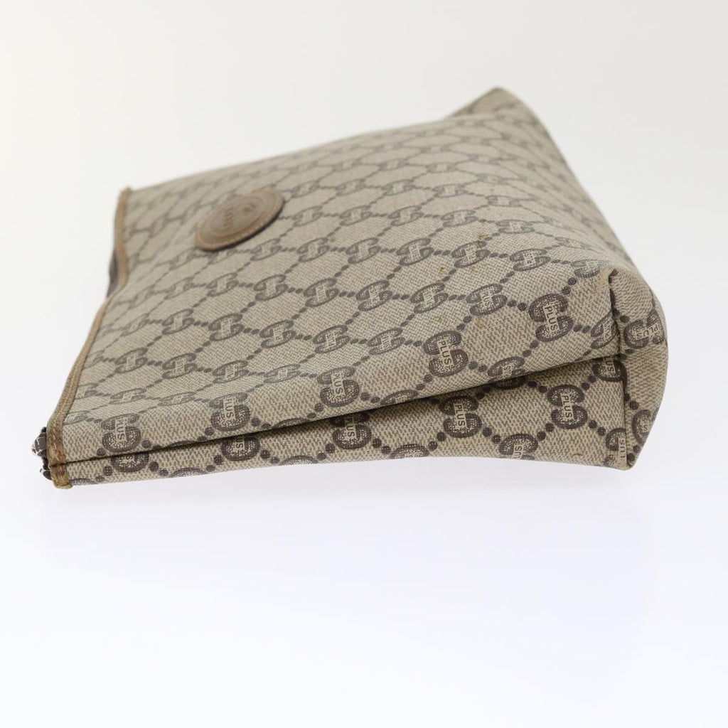 GUCCI GG Plus Canvas Clutch Bag PVC Leather Beige  ep1039