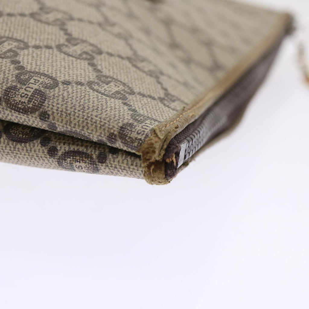 GUCCI GG Plus Canvas Clutch Bag PVC Leather Beige  ep1039