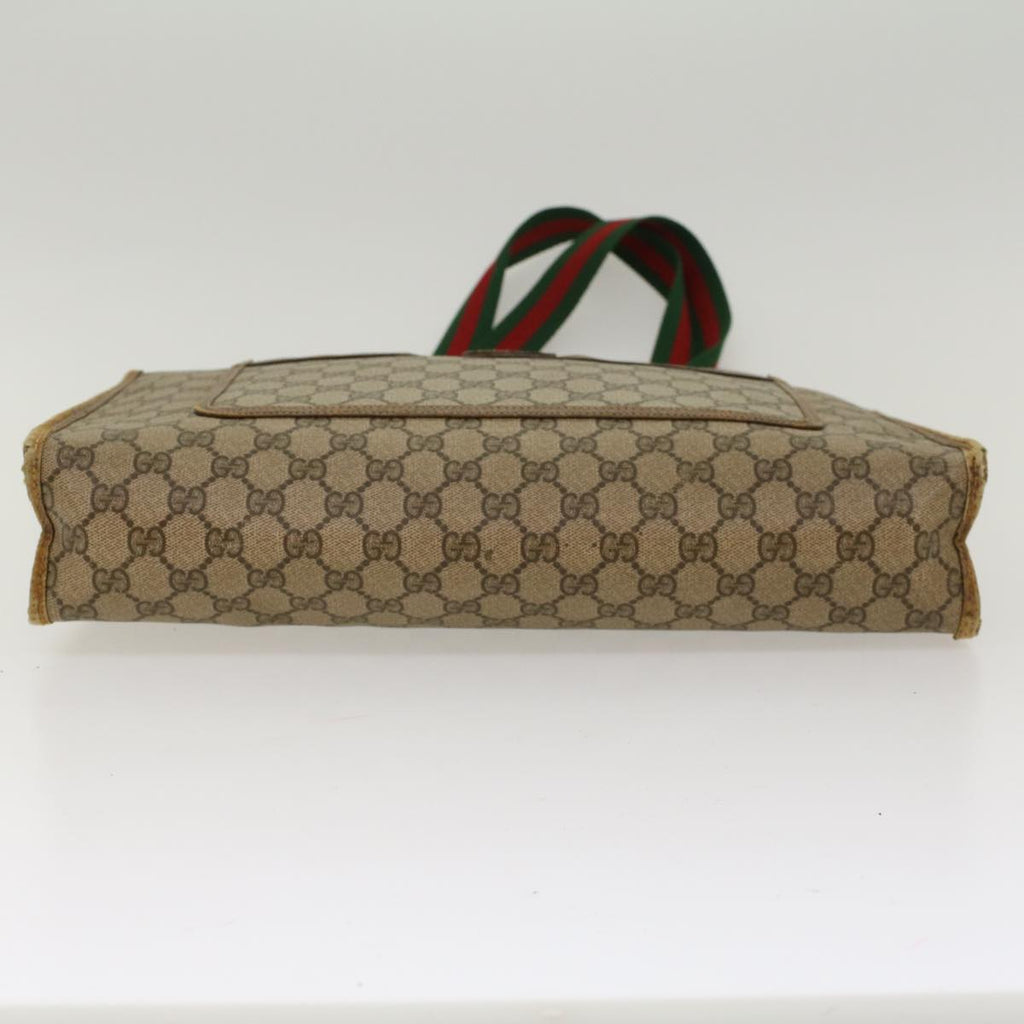 GUCCI GG Canvas Web Sherry Line Tote Bag Beige Red Green 89.02.997  ep1045