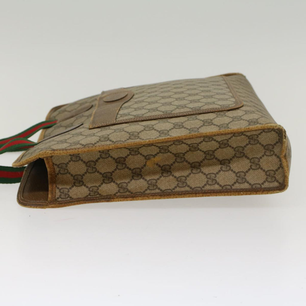 GUCCI GG Canvas Web Sherry Line Tote Bag Beige Red Green 89.02.997  ep1045