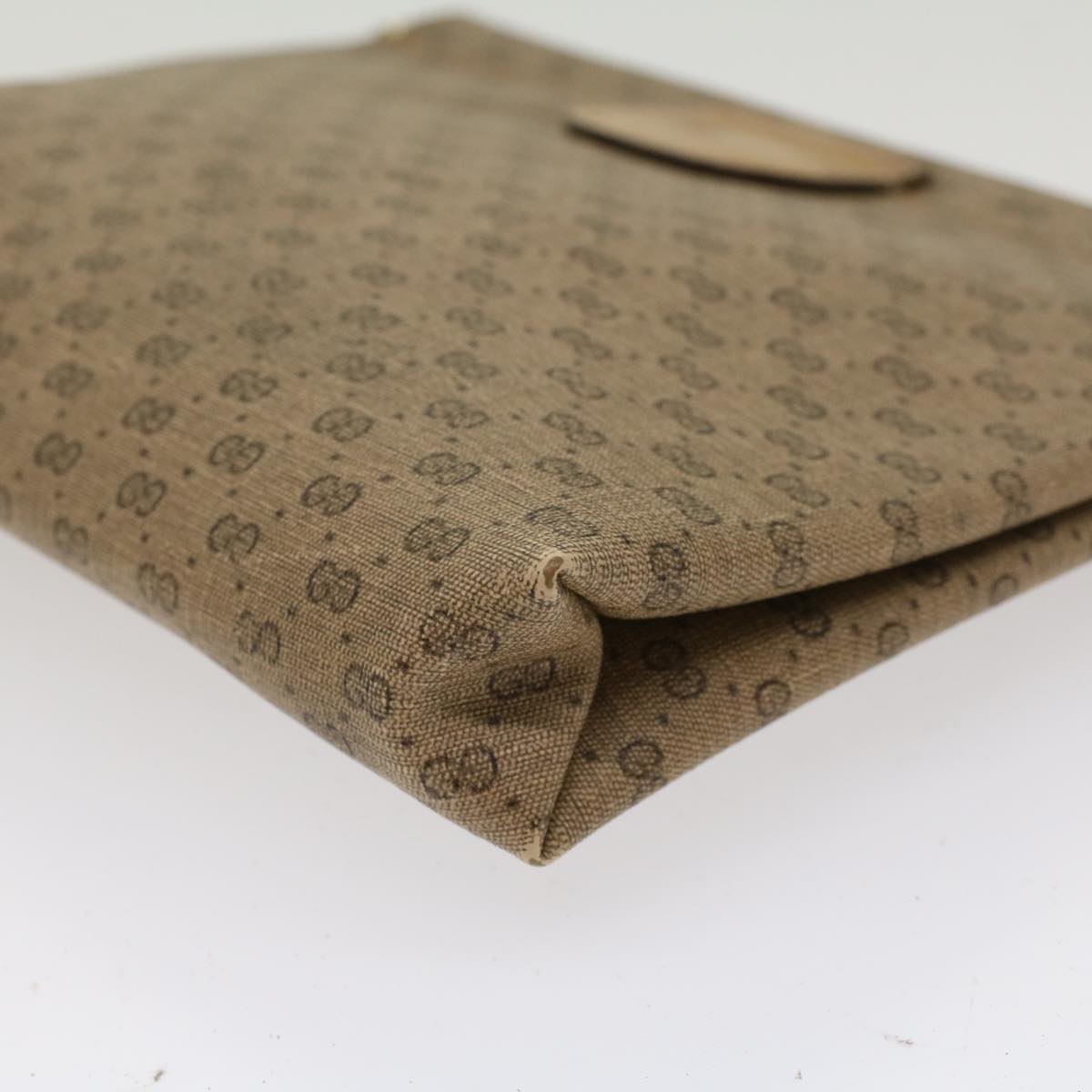 GUCCI Micro GG Canvas Clutch Bag PVC Leather Beige 67-039-5229  ep1090