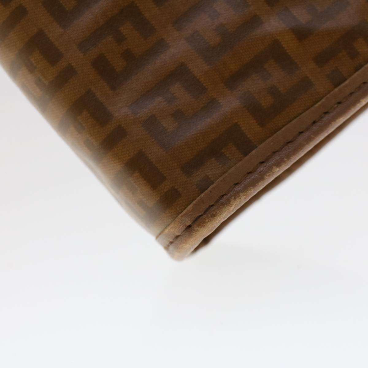 FENDI Zucchino Canvas Clutch Bag Brown  ep1106
