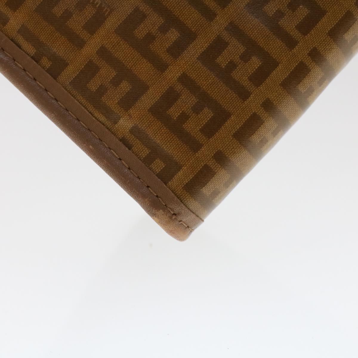 FENDI Zucchino Canvas Clutch Bag Brown  ep1106
