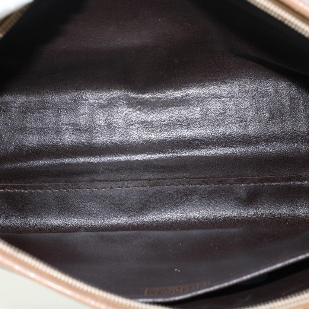 FENDI Zucchino Canvas Clutch Bag Brown  ep1106