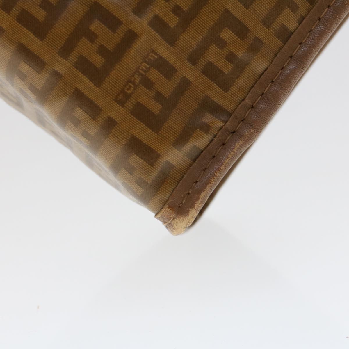 FENDI Zucchino Canvas Clutch Bag Brown  ep1106