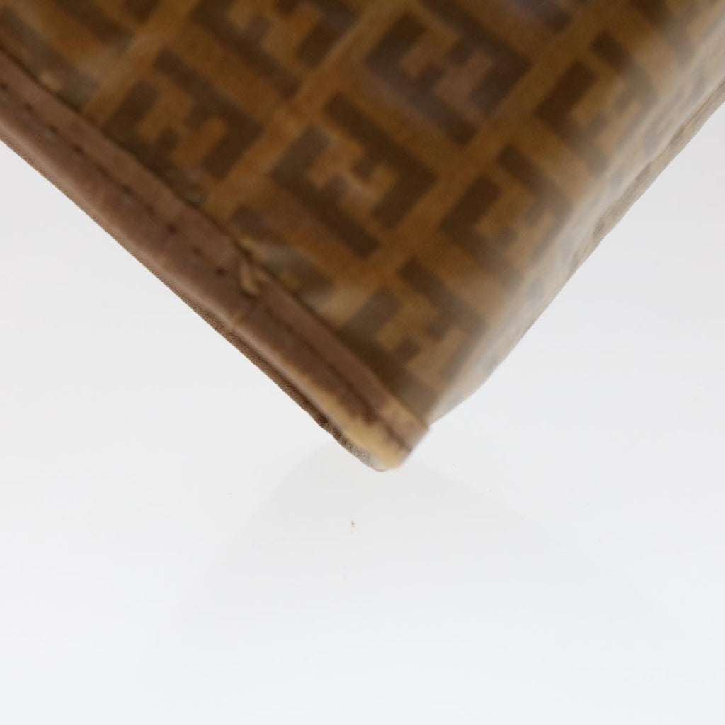 FENDI Zucchino Canvas Clutch Bag Brown Auth ep1106
