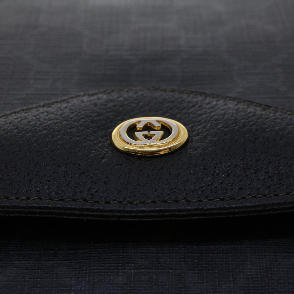 GUCCI GG Canvas Clutch Bag PVC Leather Black 156.02.075  ep1120